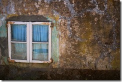 Villgae window - Walking Camino de Santiago from Sarria, Spain 